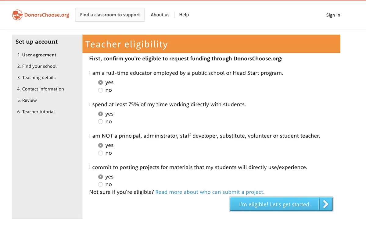 BEFORE: Screenshot of the original design